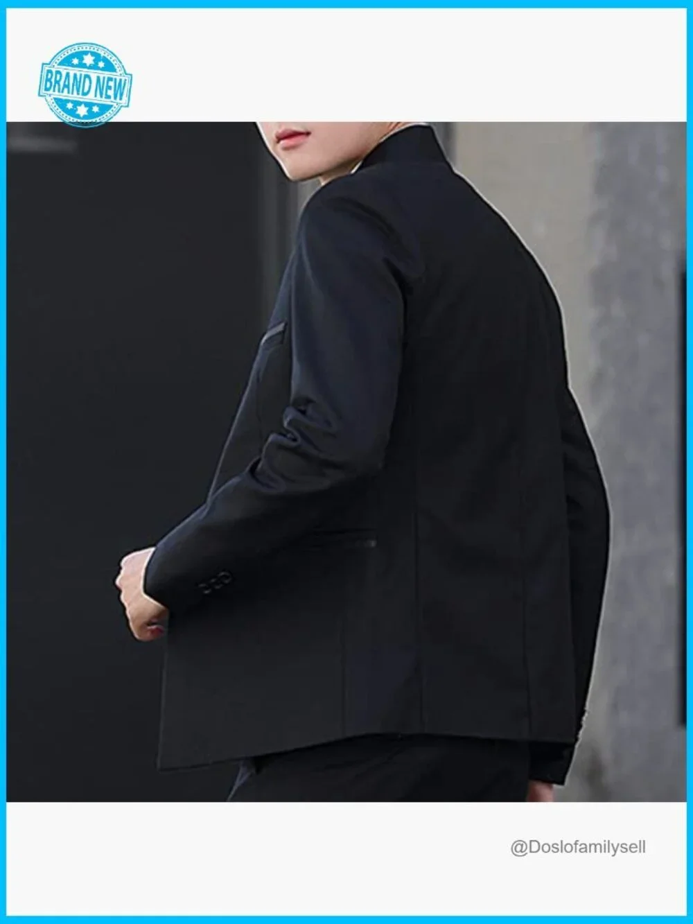 Slim Fit Mandarin Collar Sport Coat Blazer Business Casual Wedding Prom